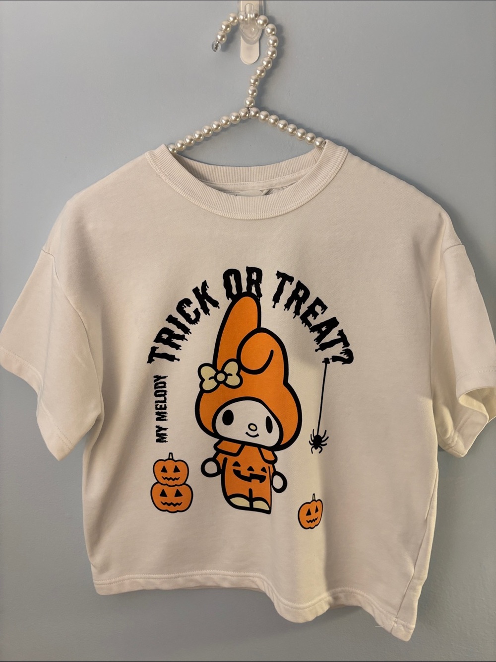 H&M Kids' 'Trick or Treat' Halloween Short Sleeve Crop Top